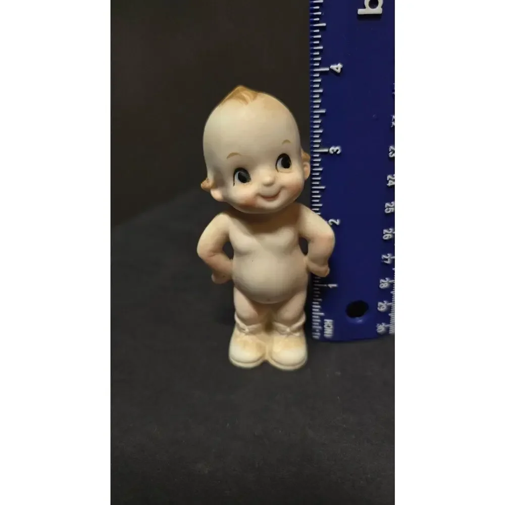 Vintage Japan Porcelain Baby Figurine Kewpie Doll Beige Small Decor Cute